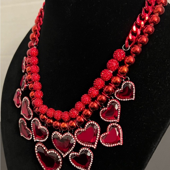 Betsey Johnson Vibrant Red Heart Necklace - Picture 11 of 16